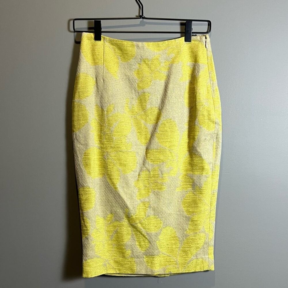 NWT The Limited Yellow Floral Pencil Work Dress Skirt